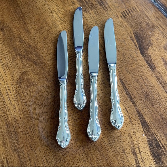 (4) Towle Fontana pattern individual butter spreaders,sterling silver 925 handle - Picture 3 of 7